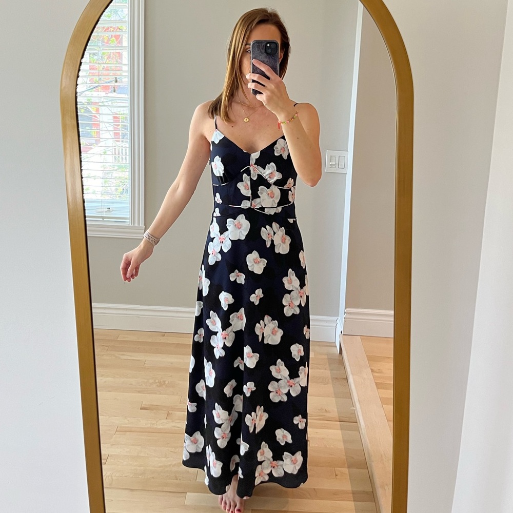 Banana Republic blue dress with flowers